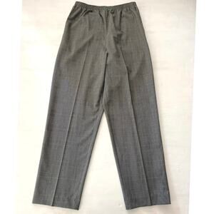 Alfred Dunner Plaid Pull on Pants Womens Size 8 Elastic Waist Pockets Mature